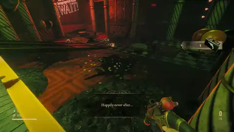 Twisted Tower strafing slide while engaging Hotel mascots