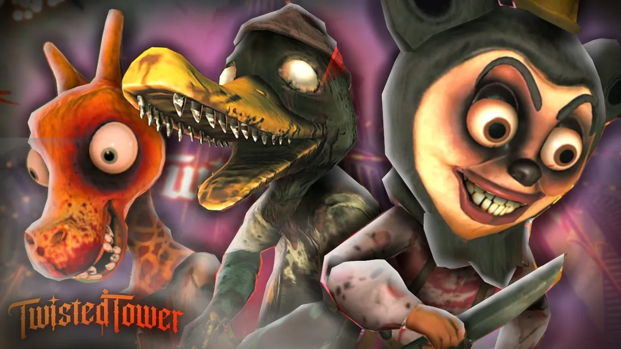Twisted Tower — climb five carnival levels and fight corrupted mascots